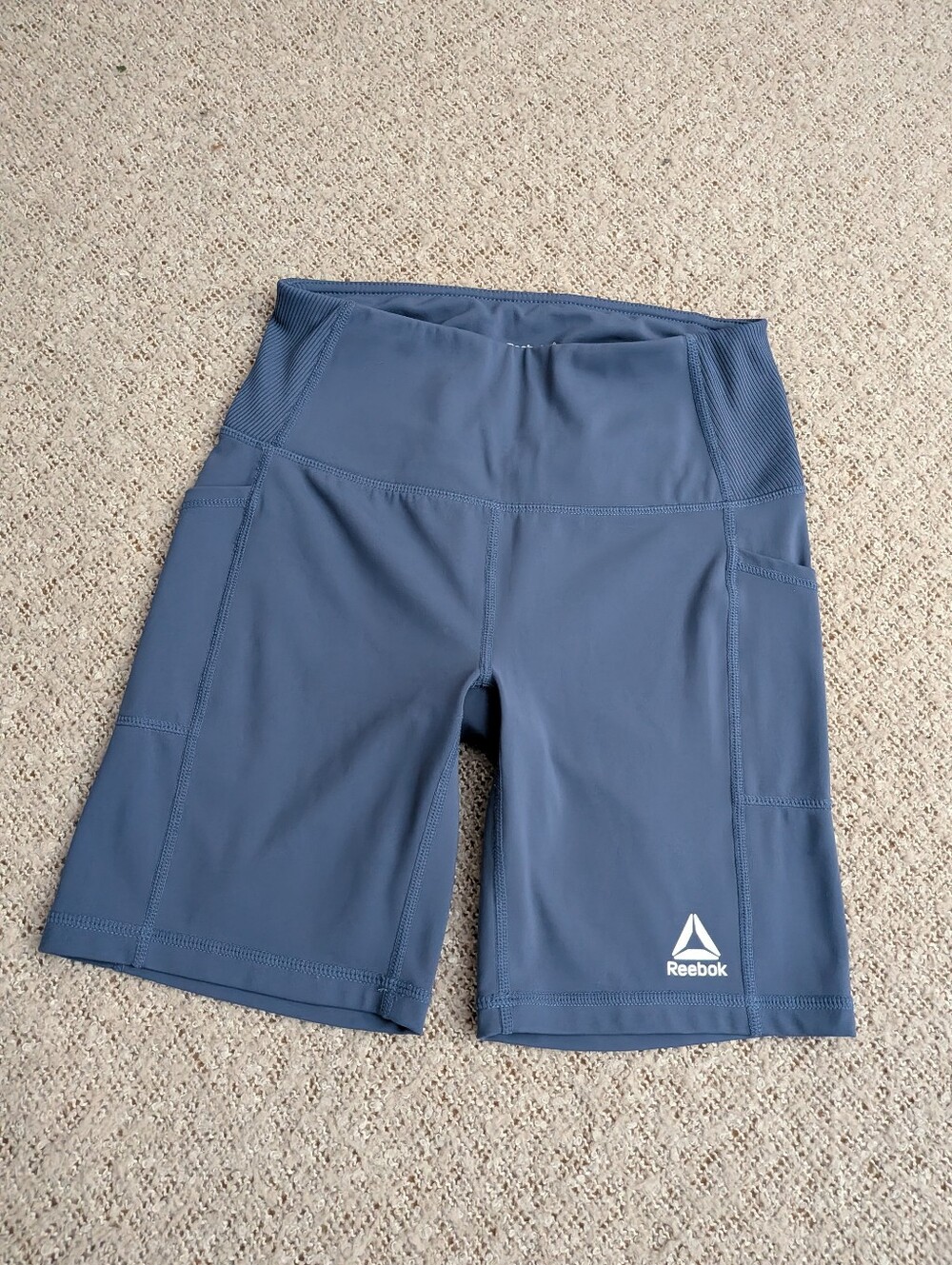 Reebok Blue High Rise Biker Shorts